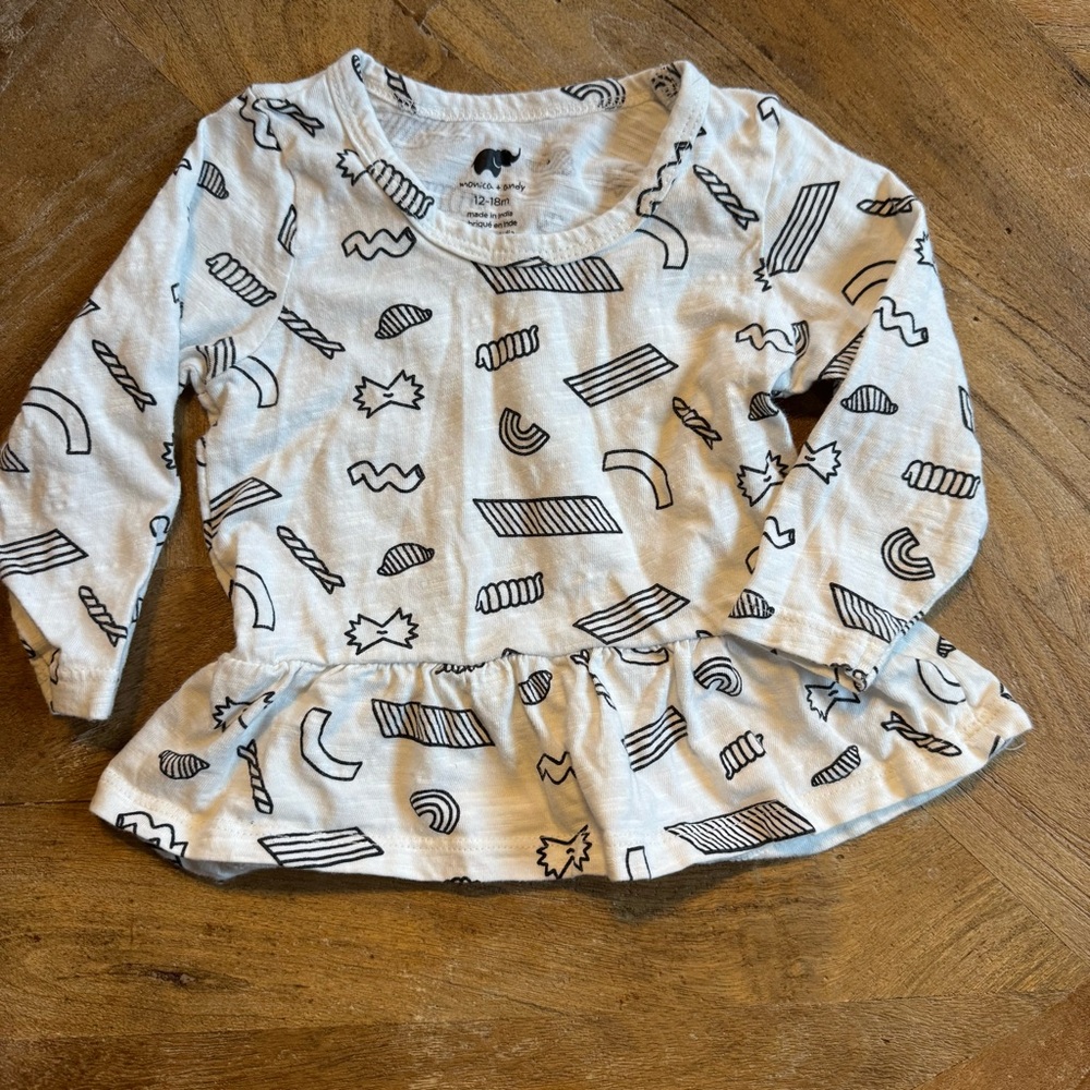 Monica + Andy Organic Cotton Pasta Peplum Top 12-18M